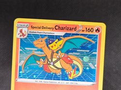 Pokemon TCG Special Delivery Charizard SWSH075 Black Star Promo Holo Swirl Rare - Image 3