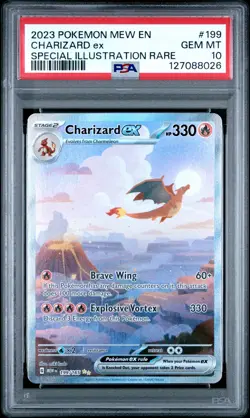 2023 POKEMON MEW EN-151 SPECIAL ILLUSTRATION RARE #199 CHARIZARD EX PSA 10 - Image 1
