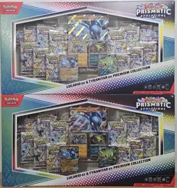 Pokemon Prismatic Evolutions Lucario & Tyranitar Ex Premium Collection LOT OF 2 - Image 1
