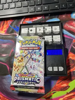 GOD PACKU 🔥22.41g🔥VERY HEAVY Prismatic Evolutions Pokemon Sealed Booster Pack - Image 1