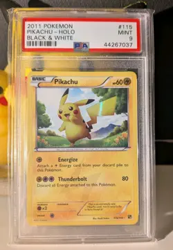 PSA 9 Pikachu #115 Holo 2011 Black & White Base Set Pokemon TCG - Image 1