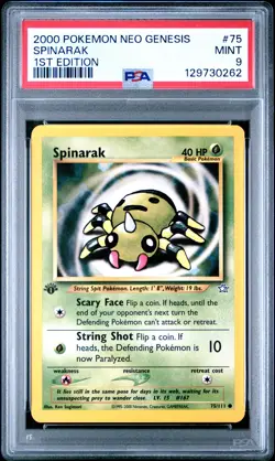 2000 POKEMON NEO GENESIS 1ST ED #75 SPINARAK PSA 9 - Image 1