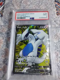 2022 POKEMON SWORD & SHIELD SILVER TEMPEST #185 FULL ART/LUGIA V PSA 9 - Image 1
