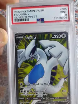 2022 POKEMON SWORD & SHIELD SILVER TEMPEST #185 FULL ART/LUGIA V PSA 9 - Image 2