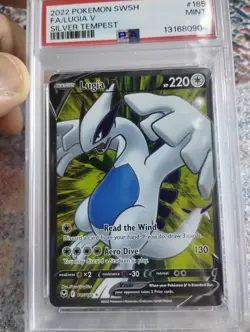 2022 POKEMON SWORD & SHIELD SILVER TEMPEST #185 FULL ART/LUGIA V PSA 9 - Image 3