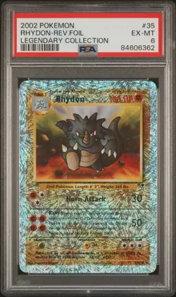 RHYDON 2002 Pokemon Legendary Collection Reverse Foil #35 PSA 6 - Image 1