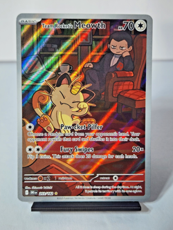 Pokemon TCG SV10: Destined Rivals 203/182 IR Team Rocket’s Meowth - Image 1