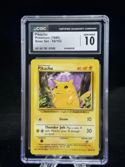 Pikachu #58 Base Set 1999 Pokemon Game CGC 10 ⚡ - Image 1