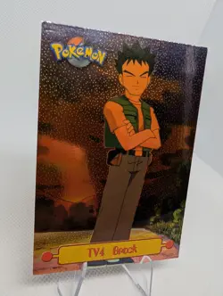 BROCK Pokemon 1999 Topps #TV4 Black Logo TV Animation Edition Holo FOIL Textured - Image 2