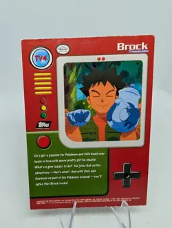 BROCK Pokemon 1999 Topps #TV4 Black Logo TV Animation Edition Holo FOIL Textured - Image 3