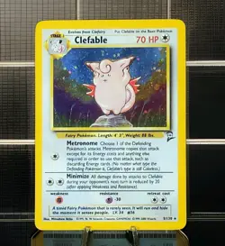 Pokemon TCG Holo Rare Clefable 5/130 Base Set 2 Unlimited Holofoil WOTC - Image 1