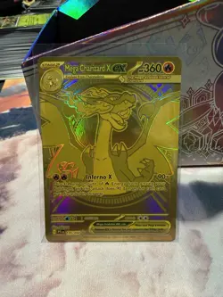 GOLD Mega Charizard X Ex 130/094 - Pokemon Phantasmal Flames - MINT condition - Image 1