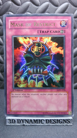 | Yugioh Mask of Restrict LON-018 1st Ultra Rare Labyrinth Of Nightmare LP/PL | - Image 1