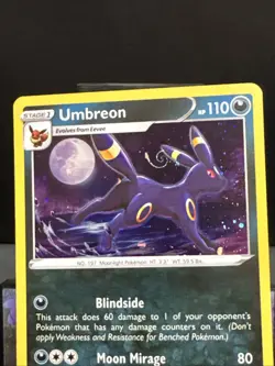 Pokemon Card Umbreon SWSH129 Swsh Black Star Promo Holo HD Swirl NM - Image 3