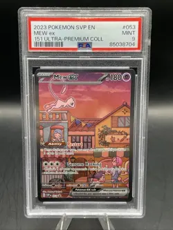 Pokemon TCG 2023 Ultra Premium Collection Mew EX Promo Card #53 PSA 9 Mint - Image 1