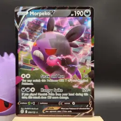 Pokemon TCG Morpeko v Holo Ultra Rare Card Brilliant Stars 095/172 LP - Image 1