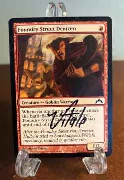 MTG Foundry Street Denizen Signed Sketched Artist Proof (141/298) Magic 2015 LP - Image 2