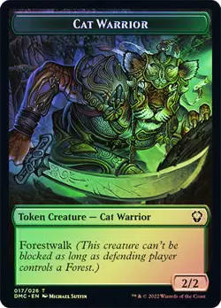 MTG FOIL {Cat Warrior Token} // {Saproling Token} - Dominaria United Commander - Image 1