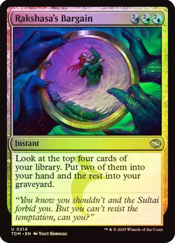 MTG FOIL Rakshasa's Bargain - Tarkir: Dragonstorm #214 - Image 1