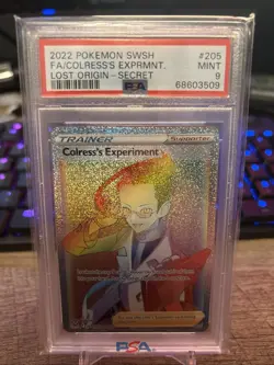 Pokemon Sword & Shield Lost Origin Colress's Experiment 205/196 Rainbow PSA 9 - Image 1
