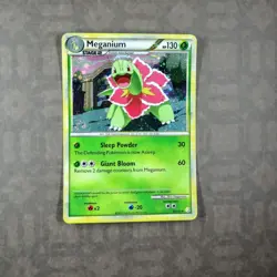 Pokemon TCG Meganium 26/123 HeartGold SoulSilver (HS) Holo Rare Swirl 2010 - Image 1