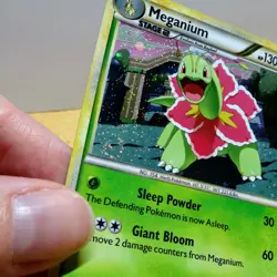 Pokemon TCG Meganium 26/123 HeartGold SoulSilver (HS) Holo Rare Swirl 2010 - Image 2