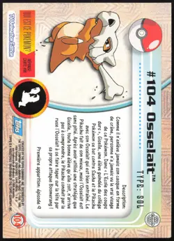 Carte Pokemon Osselait #104 TOPPS Serie 2 Francais - Image 2