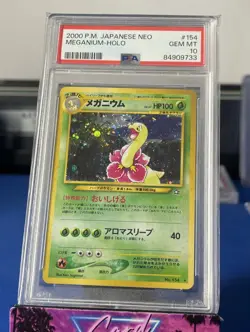 2000 P.M. Pokemon Japanese NEO Meganium #154 HOLO PSA 10 GEM MINT - Image 1