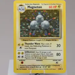 Pokemon TCG - Magneton 9/102 Base Set Holo Rare WOTC 1999 - EXC - Image 2