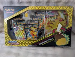 Crown Zenith Pikachu VMAX Premium Collection Box Sealed Pokemon 7 Booster Packs - Image 1