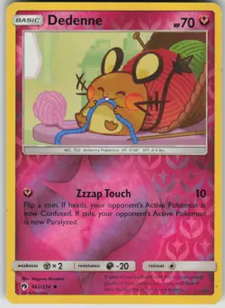 Pokemon TCG Dedenne (142) Uncommon Reverse Holo SM - Lost Thunder 142/214 - Image 1