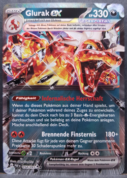 Glurak ex 054/091 Paldeas Schicksale Terakristall Pokemon Pokemon Karte DE NM - Image 1