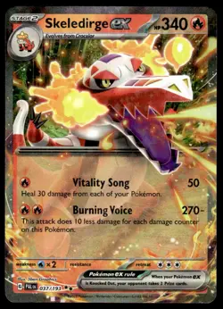 Pokemon TCG Paldea Evolved #037/193 Skeledirge ex NM - Image 1