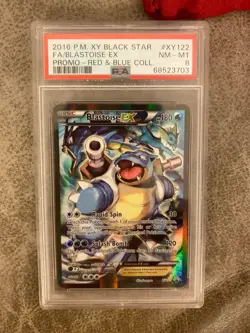 2016 POKEMON XY RED & BLUE COLLECTION BLASTOISE EX #XY122 FULL ART PROMO PSA 8 - Image 1