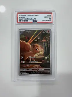 Pokemon TCG Vulpix Illustration Rare Mega Evolutions #138/132 PSA 10 - Image 1