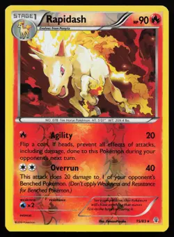 Rapidash 15/83 Rare Generations Reverse Holo Pokemon Card - Image 1