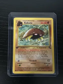 Pokemon TCG Kabuto Fossil 1st Edition Common Card - Image 1