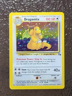 Pokemon TCG Dragonite Holo Card Base Set 4/62 WOTC Rare LP - Image 1