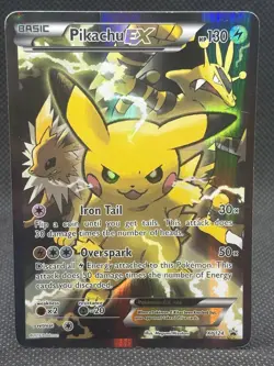 2016 Pokemon TCG Card Pikachu EX XY124 Black Star Promo - Image 1