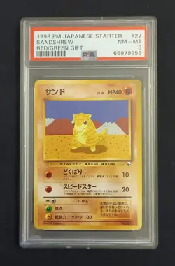 PSA 8 Pokemon Sandshrew No. 027 Red Green Gift Set Japanese 1998 Card - Image 1