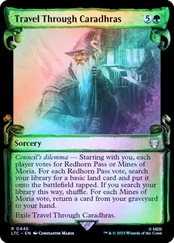 MTG FOIL Travel Through Caradhras Showcase Silver Foil - The Lord of the Rings - Image 1