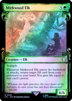 MTG FOIL Mirkwood Elk Showcase Silver Foil - The Lord of the Rings Commander - Image 1
