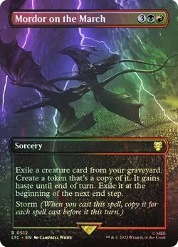MTG FOIL Mordor on the March Borderless - The Lord of the Rings Commander #512 - Image 1