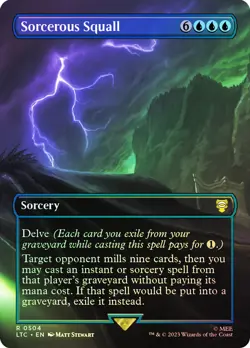 MTG FOIL Sorcerous Squall Borderless - The Lord of the Rings Commander #504 - Image 1