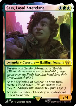 MTG FOIL Sam, Loyal Attendant - The Lord of the Rings Commander #007 - Image 1