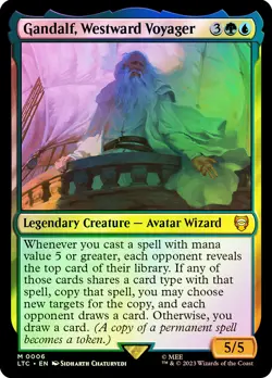 MTG FOIL Gandalf, Westward Voyager - The Lord of the Rings Commander #006 - Image 1