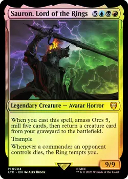MTG FOIL Sauron, Lord of the Rings - The Lord of the Rings Commander #004 - Image 1