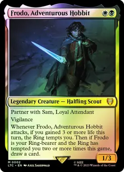 MTG FOIL Frodo, Adventurous Hobbit - The Lord of the Rings Commander #002 - Image 1