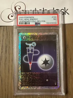 PSA 7 - Pokemon FULL HEAL ENERGY 100/110 Reverse Holo - LEGENDARY COLLECTION - Image 1