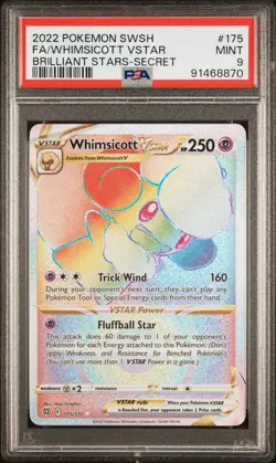 2022 Pokemon Sword & Shield Brilliant Stars Whimsicott VSTAR #175 PSA 9 MINT - Image 1